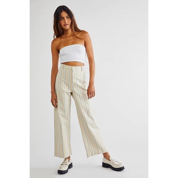 Free People Pants - Free People Washed Wonders Stripe Patti Pants Size 30 New